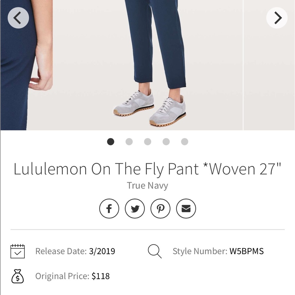 NWT size 6 lululemon on the fly pants woven
